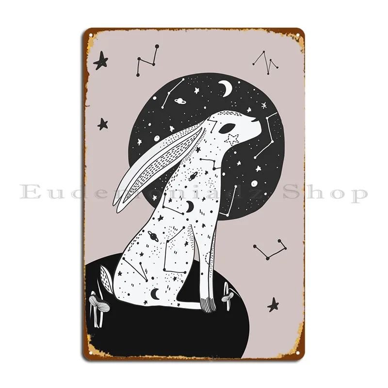 

Moon Gazing Hare Румяна металлическая табличка для декора стен для кинотеатра