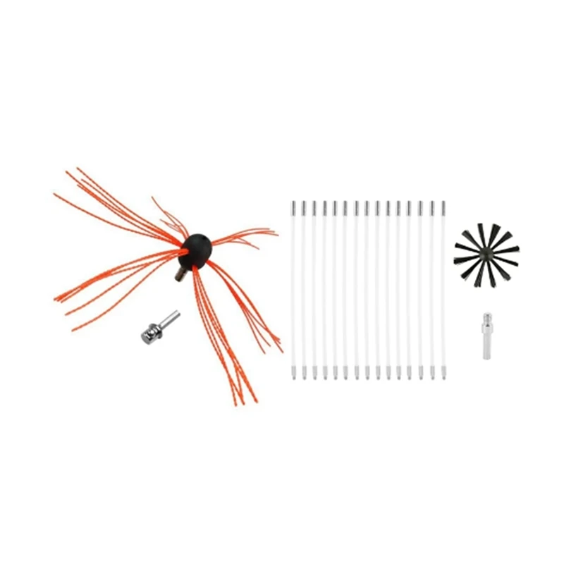 

1Set Chimney Brush Pipe Brush Reinforced Nylon Rod Cleaning Brush Industrial Chimney Boiler Brush Power Tool Parts