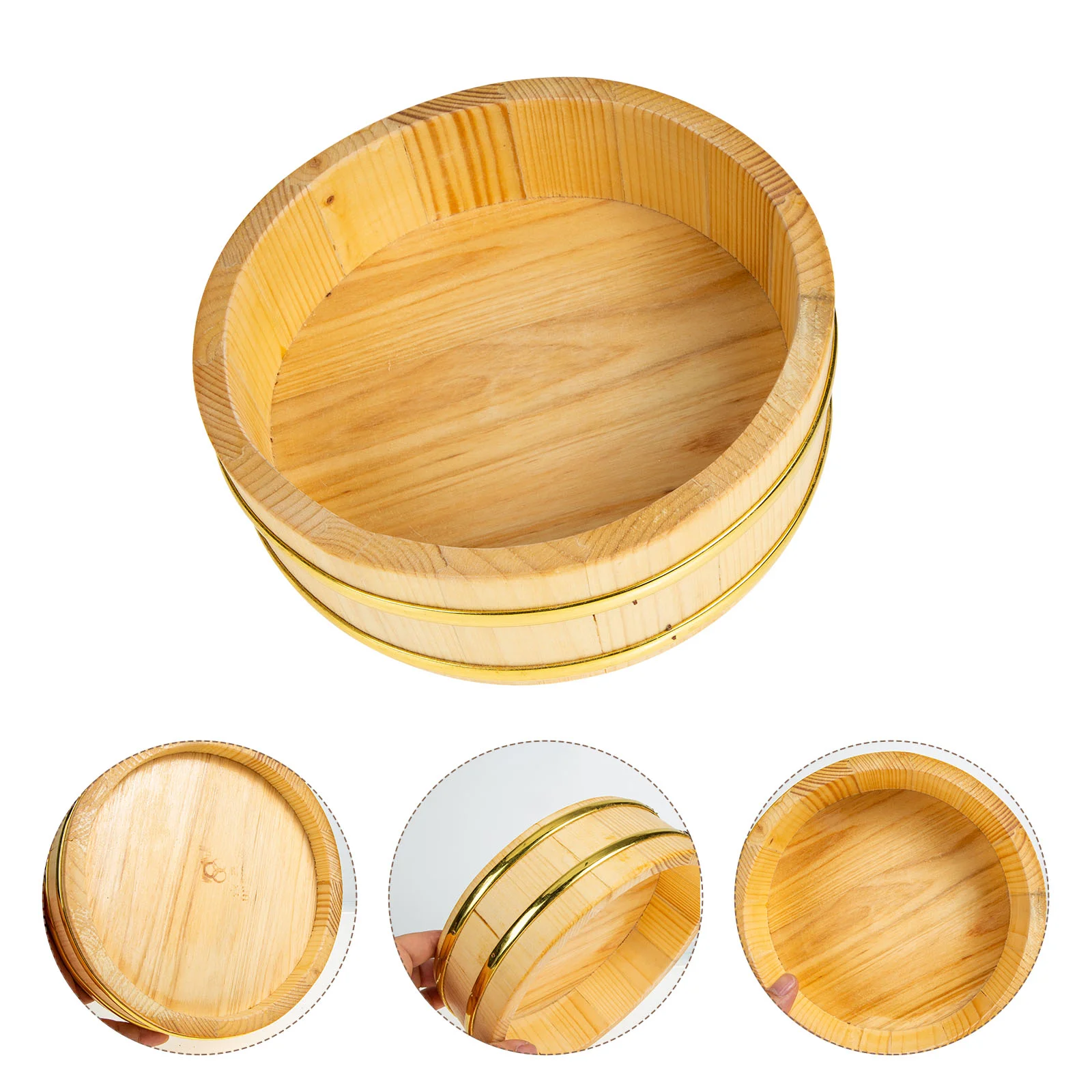 

Sushi Rice Bucket Bowl Wooden Mixing Japanese Tub Wood Serving Sashimi Oke Tray Bowls Best Mom Ever Cuisine Container Hangiri