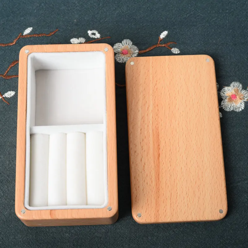 

Fashion Simple Wooded Jewelry Box Earrings Necklace Ring Storage Box Outdoor Travel Portable Jewelry Organizer Girlfriend Gift