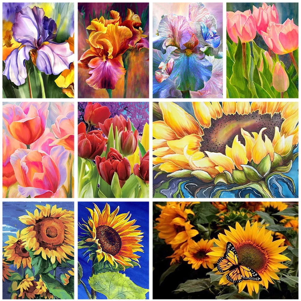 

5D DIY Diamond Painting Round Drill Flower Cross Stitch Embroidery Diamond Mosaic Art Picture of Rhinestones Home Decor