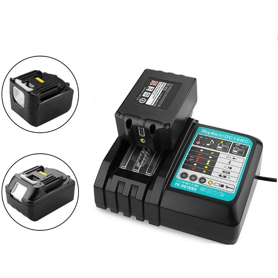 

NEW DC18RCT Li-ion Battery Charger 3A Charging Current for Makita 14.4V 18V BL1830 Bl1430 DC18RC DC18RA Power tool 1A Charger