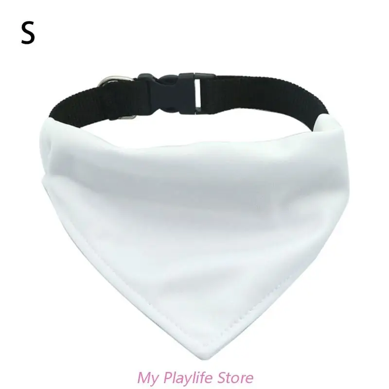 

White Bandanas Pet Dog Neck Scarf Sublimation Blank DIY Polyester Heat Transfer Printing Pets Saliva Towel