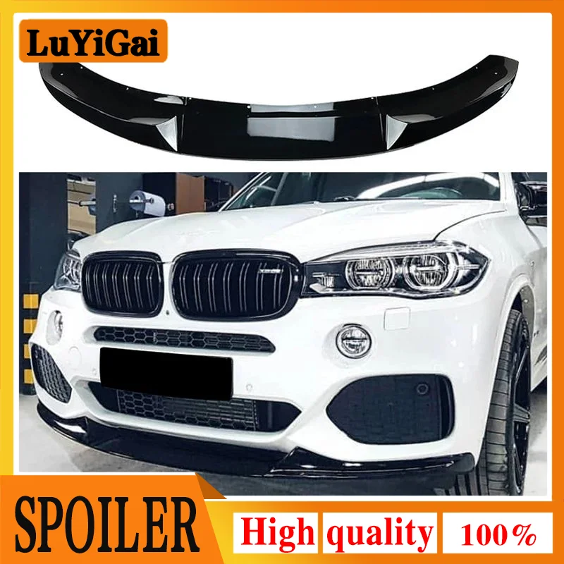 Передний бампер для BMW X5 F15 M Sport 2013-2018 сплиттер спойлер диффузор глянцевый черный