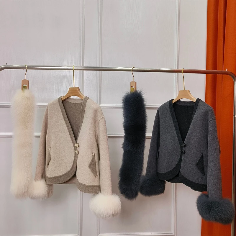 Корейский стиль тонкая женская осенняя шерстяная короткая куртка с воротником