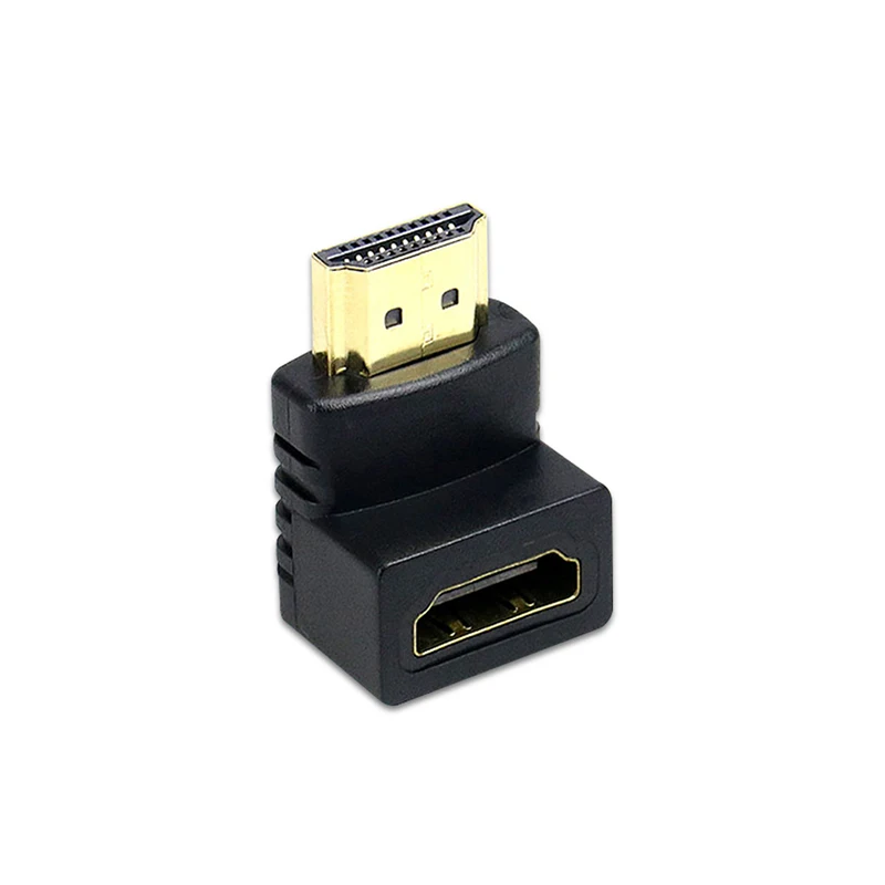 Переходник HDMI-совместимый под прямым углом разъем а папа-HDMI V1.4 мама позолоченный