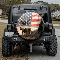 unique spare tire covers horses mountain us flag spare tire cover with or without backup camera hole tire cover car camping g