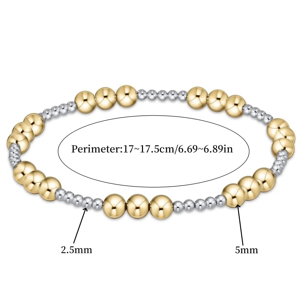 Vlen позолоченный и серебряный браслет из бисера штабелируемые смешанные
