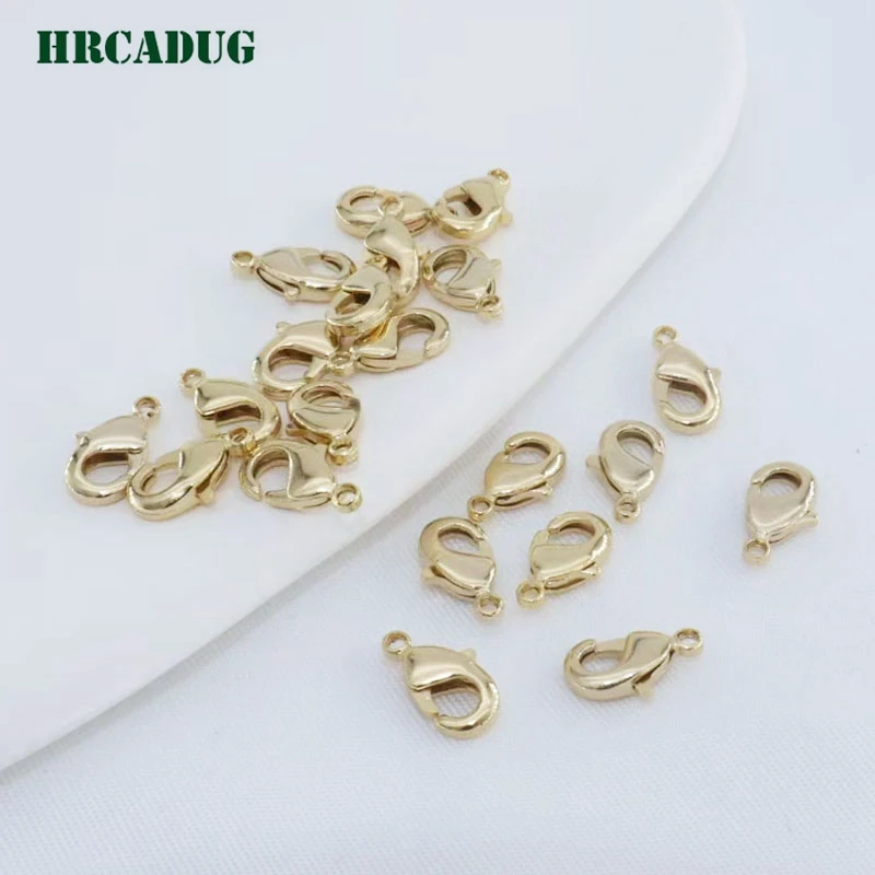 10mm*5mm 18K Gold Plated Lobster Clasps For Necklace Bracelet Close End Buckle DIY Jewelry Making Accessories Findings Wholesale