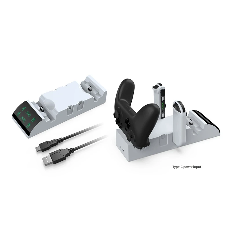 For Switch OLED Handle All-In-One Charging Base NSpro Left and Right Socket Charger White | Электроника