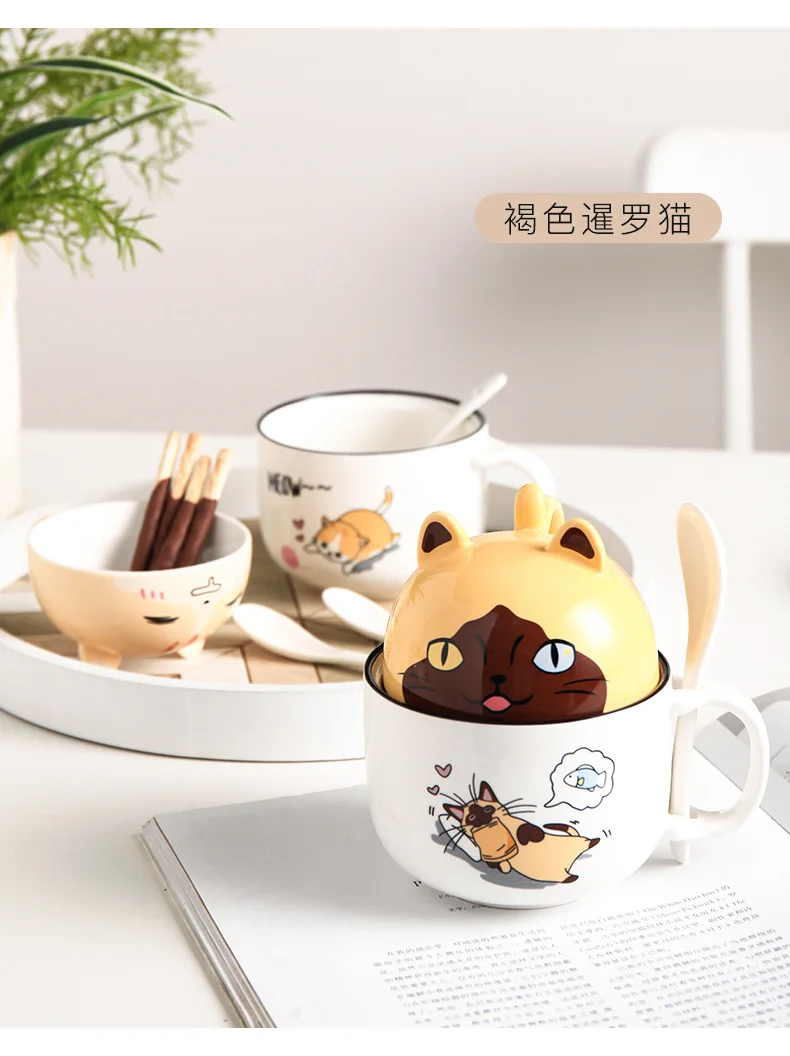 

Ceramic Cup with Lid Spoon Cute Large Capacity Coffee Mug Personality Creative Trend Couple Cup Male and Female Student Gift Cup