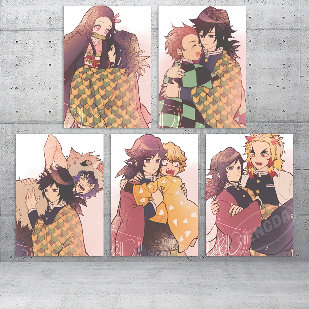 

Canvas Demon Slayer Prints Tomioka Giyuu Poster Kamado Nezuko Home Decor Painting Agatsuma Zenitsu Wall Art Picture Living Room