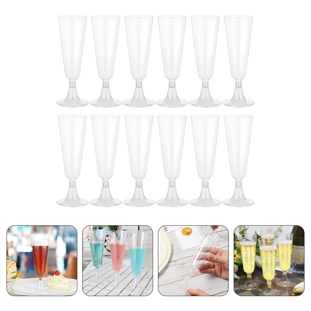 

Glasses Champagne Flutes Cups Disposable Toasting Whiskey Flute Cocktail Cup Party Clear Wedding Mimosa Beer Goblet Beverage