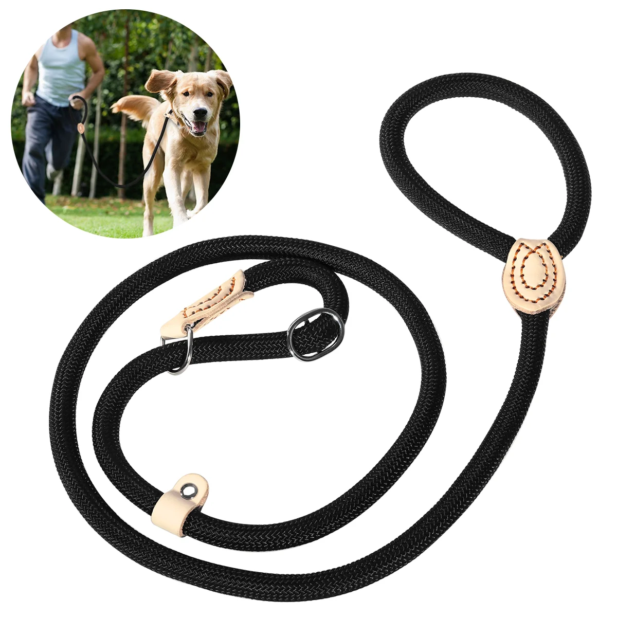 

1 Pc Training Leash Collar Stylish Useful Reusable Nylon Training Rope Hand Drag Leash for Dogs Outdoor Walking