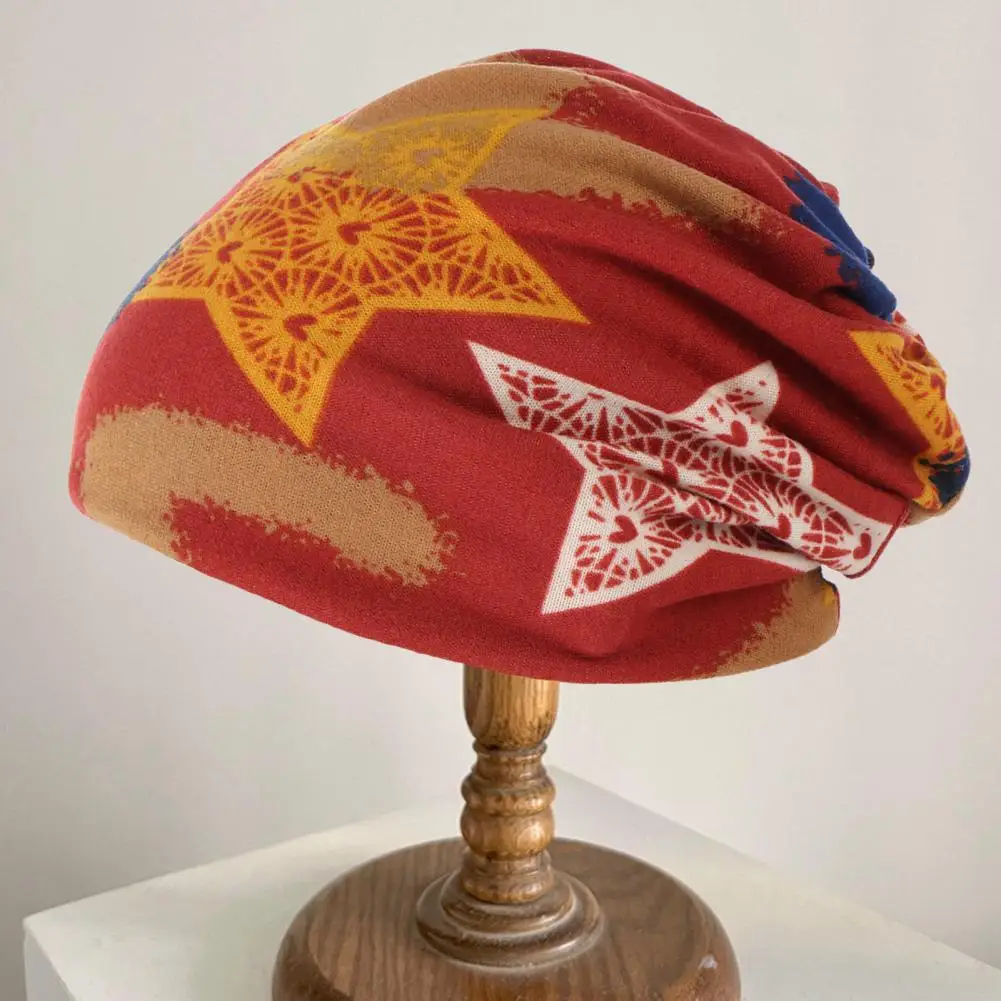 

Модная шапка бини с принтом зимний женский круглый шарф без козырька солнцезащитный шарф шапка