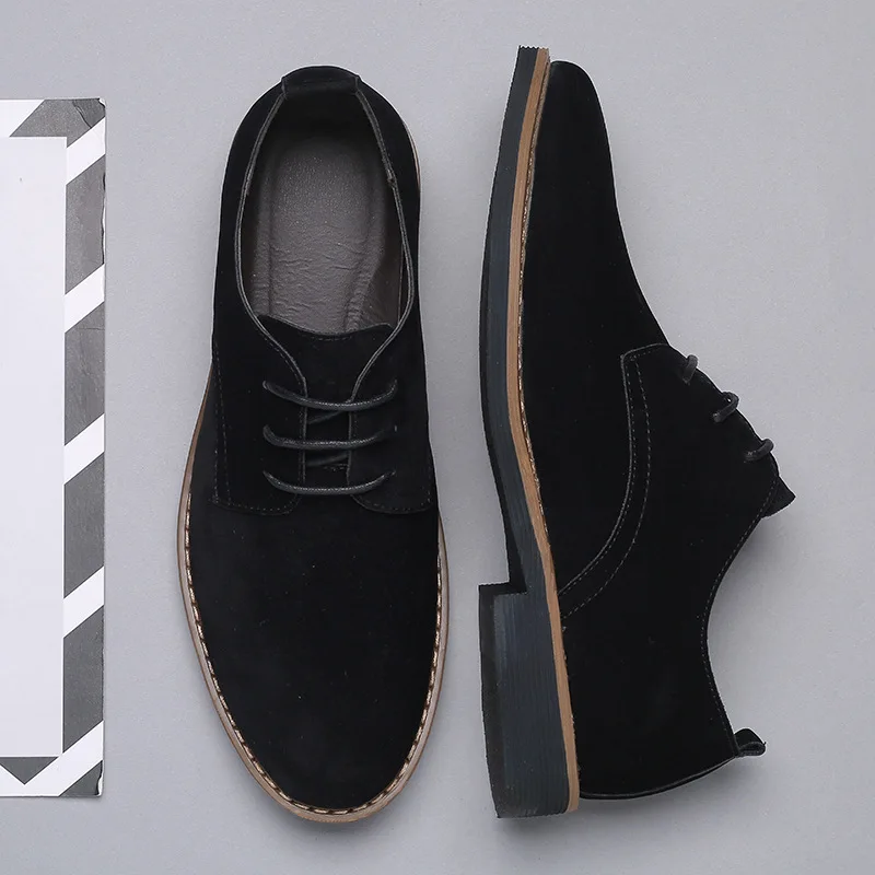 

REETENE Big Size 38-50 Spring Autumn Casual Shoes Men Flock Leather Men's Shoes Comfortable Leather Men's Casual Men's Shoes