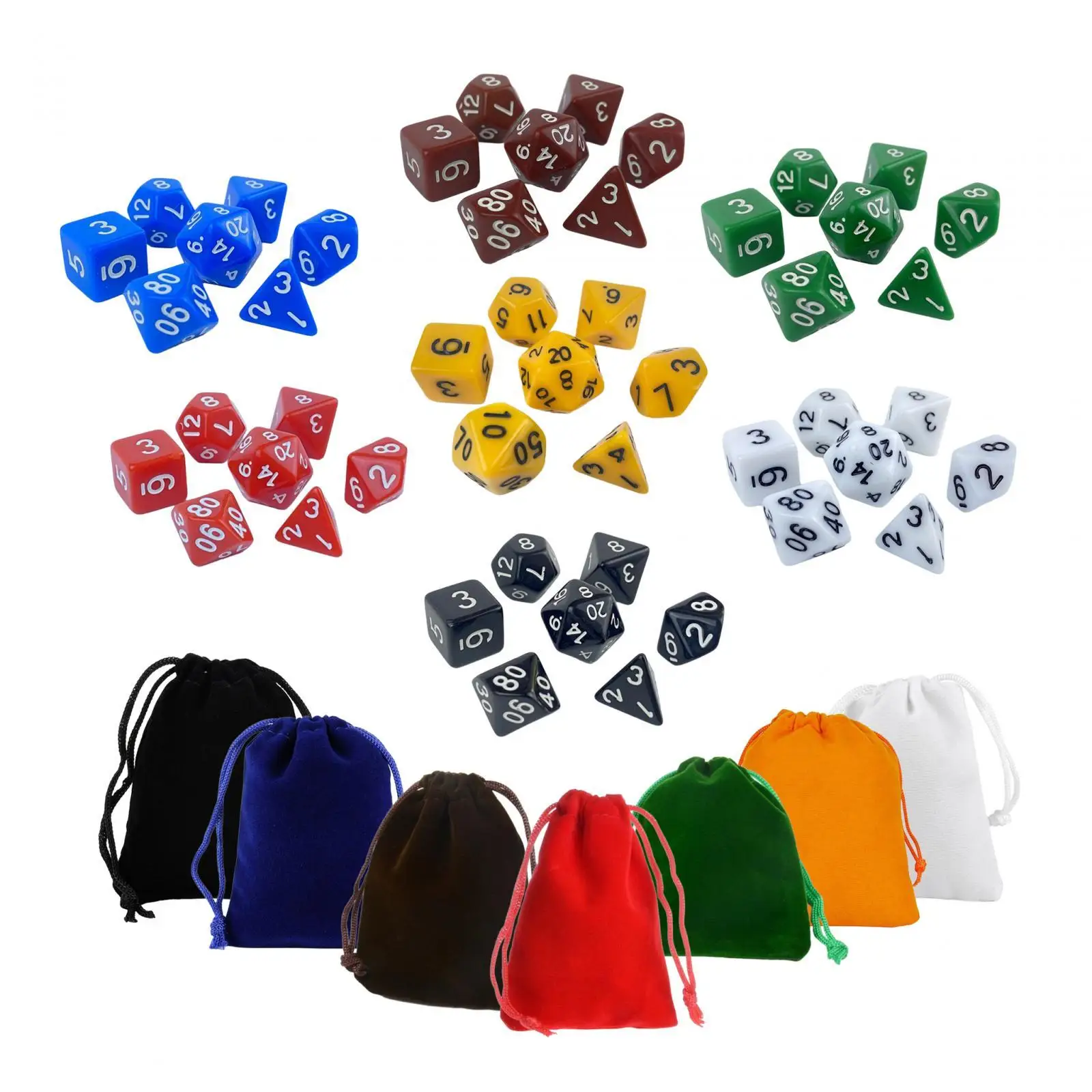 

49 Pieces Multi Sided Game Dices Game Dices Set for KTV Role Playing Game
