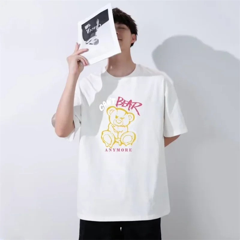 Футболка мужская с коротким рукавом хлопок Повседневная рубашка оверсайз