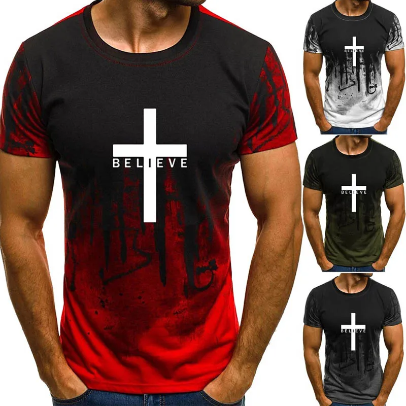 

Мужская футболка с коротким рукавом, круглым вырезом и принтом, в стиле кэжуал