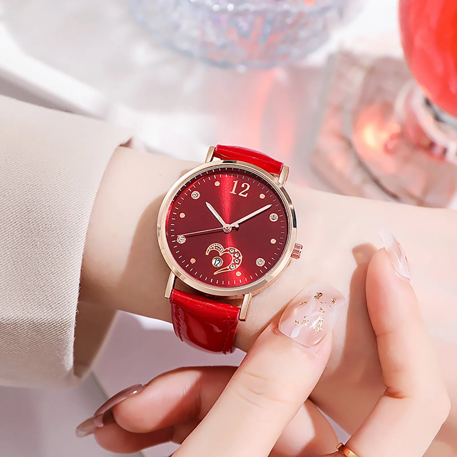 

2023 New Women'S Glass Mirror Fashion Quartz Watch, Women'S Leather Casual Sports Watch, Women'S Exquisite Dating Gift Reloje