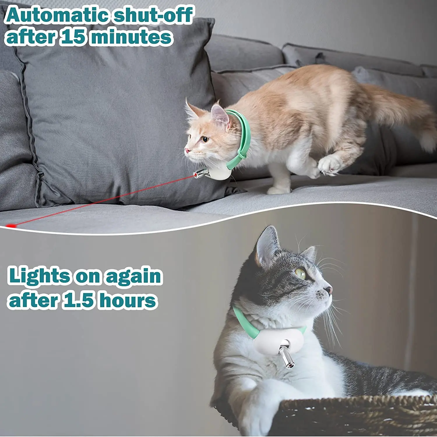LMZOE-Smart Laser for Cats Электрический ошейник Регулируемые игрушки для кошек