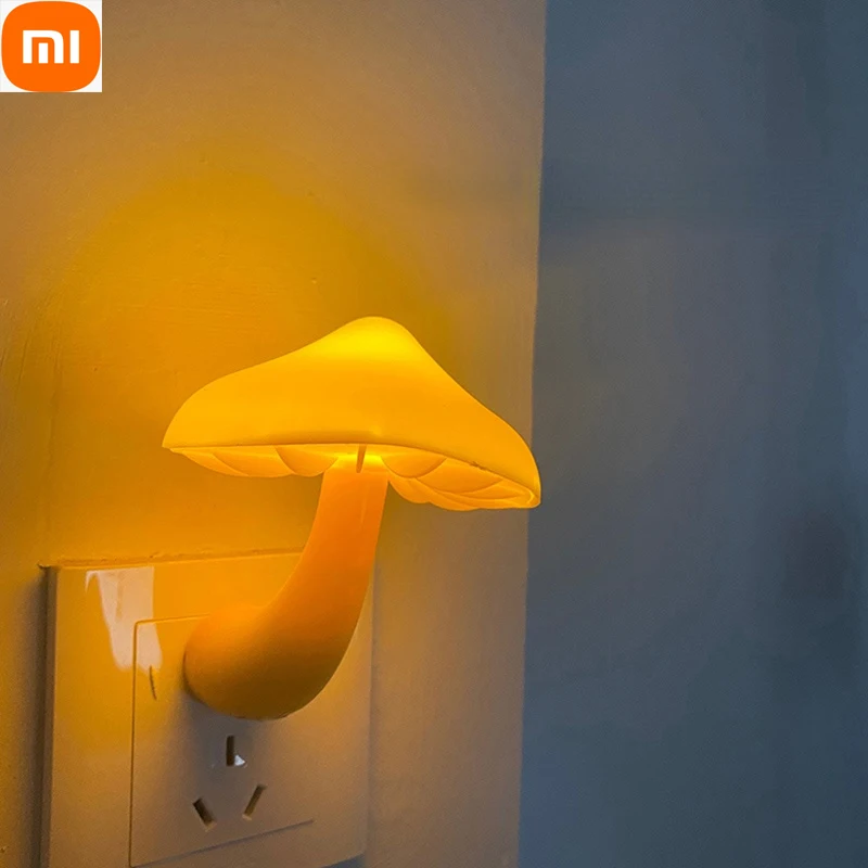 Xiaomi LED light mushroom plug-in bedside small night light light light control induction bedroom sleep starting light  lamp