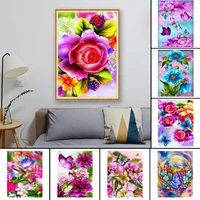 5d diy diamond painting flowers rose cross stitch kit full square drill embroidery mosaic art picture of rhinestones home decor