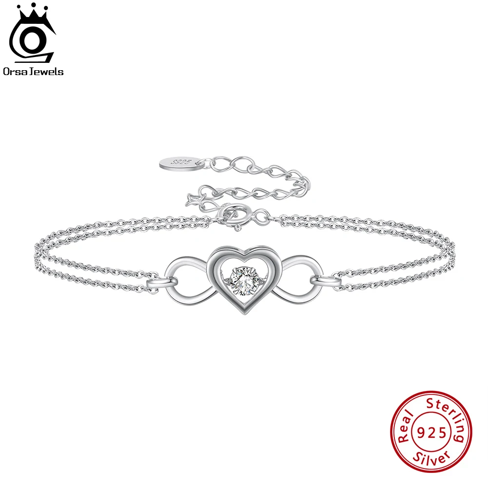 

ORSA JEWELS Безель набор круглый циркониевый Теннисный браслет для мужчин и женщин Настоящее Серебро S925 Роскошная цепочка для тенниса женские ю...