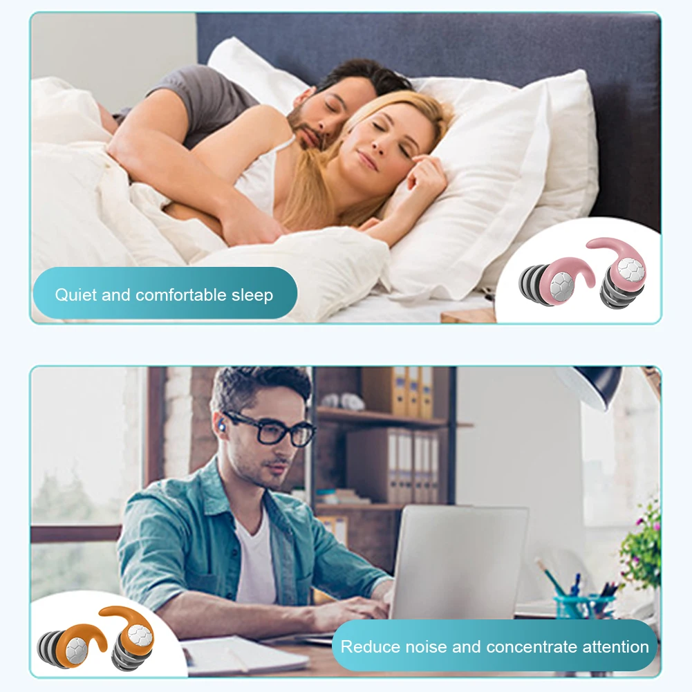 

3-слойные силиконовые ушные вкладыши, портативные шумоподавляющие звукоизоляционные Легкие аксессуары для бассейна