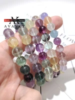 3a natural color fluorite crystal single lap necklace for women girl birthday gift fresh bracelets fashion jewelry 7 12mm