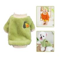 warm fleece pet clothes cute fruit print coat shirt jacket for small dog puppy cat teddy french bulldog chihuahua winter outfit