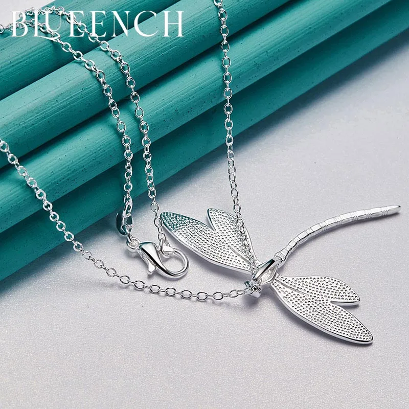 

Blueench 925 Sterling Silver Dragonfly Pendant 16-30 Inch Chain Necklace for Women Wedding Party Charm Jewelry