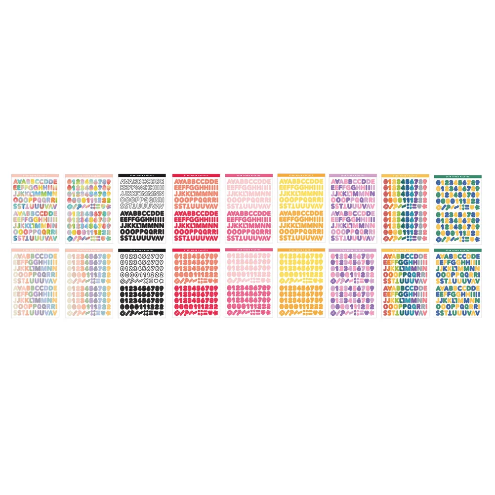 

18 Sheets of Decorative Number Alphabet Stickers Alphabet Decals Small Letter Stickers