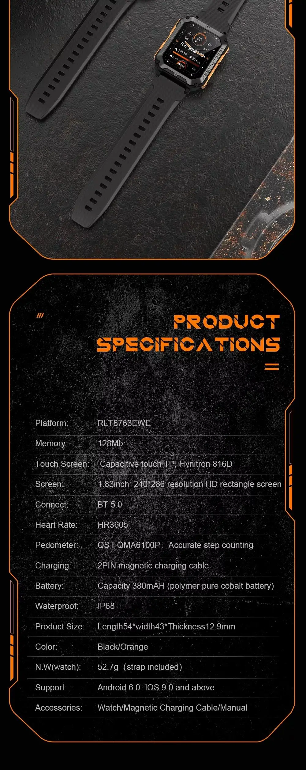 Для Xiaomi Redmi Note 12T Pro 11 K60 Смарт-часы с Bluetooth водонепроницаемые спортивные