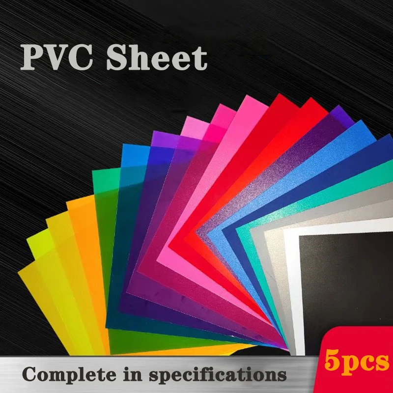 5pcs A4 210x297mm Vivid Colors PVC Translucent Plate Colorful Sheet Polycarbonate PC PET PP Frosted Plastic Thin Board