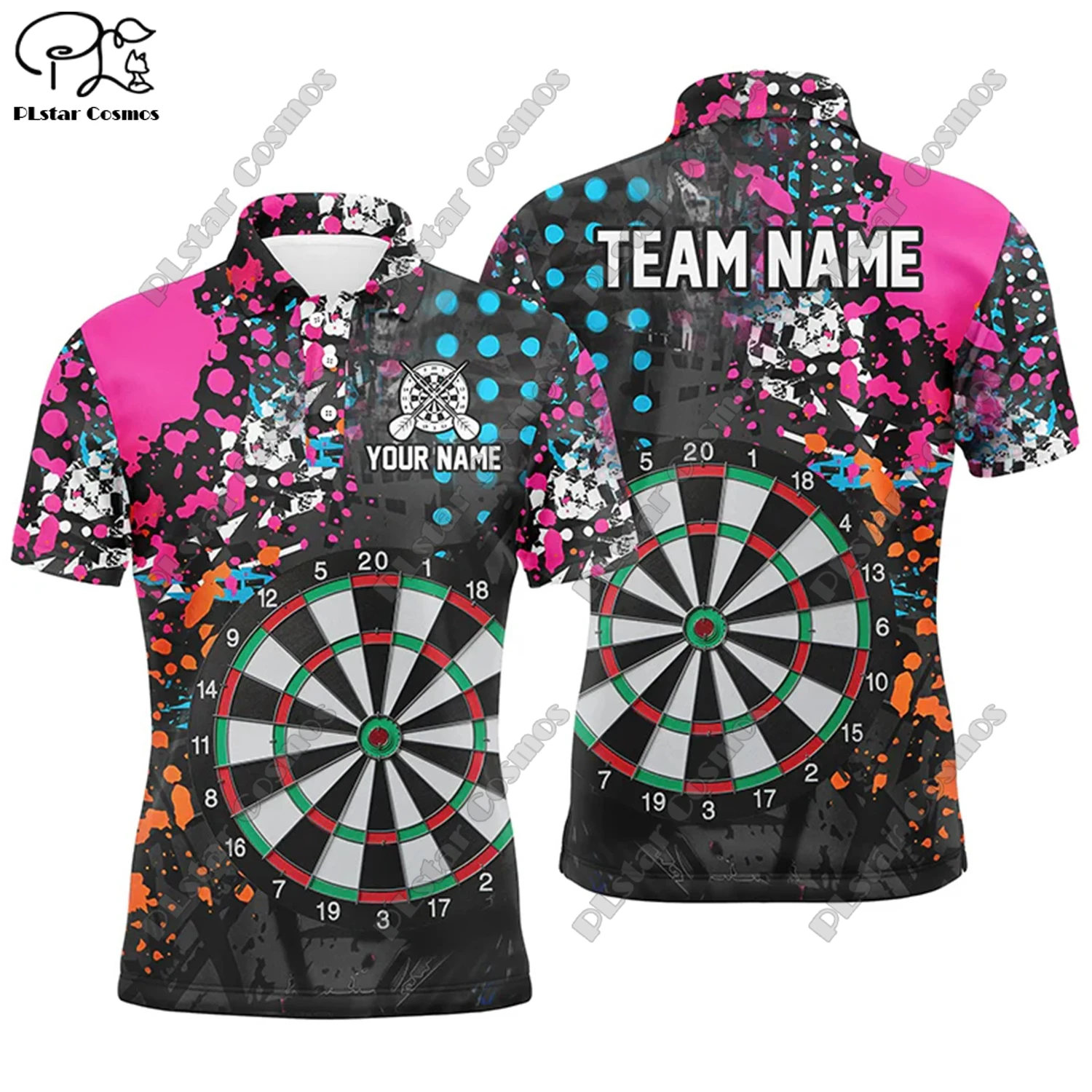 Новая персонализированная рубашка-поло с 3D-печатью и рисунком пламени