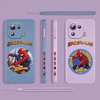 spider man marvel cool for xiaomi mi 12 11 11i 10 10s 9 6 ultra lite pro se 4g 5g silicone liquid left rope phone case cover