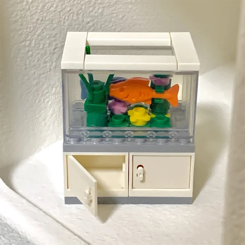 

Diy Aquarium Accessories Building Blocks Moc Living Room Decoration Fish Tank Educational Compatible Assemble Model Bricks Toys