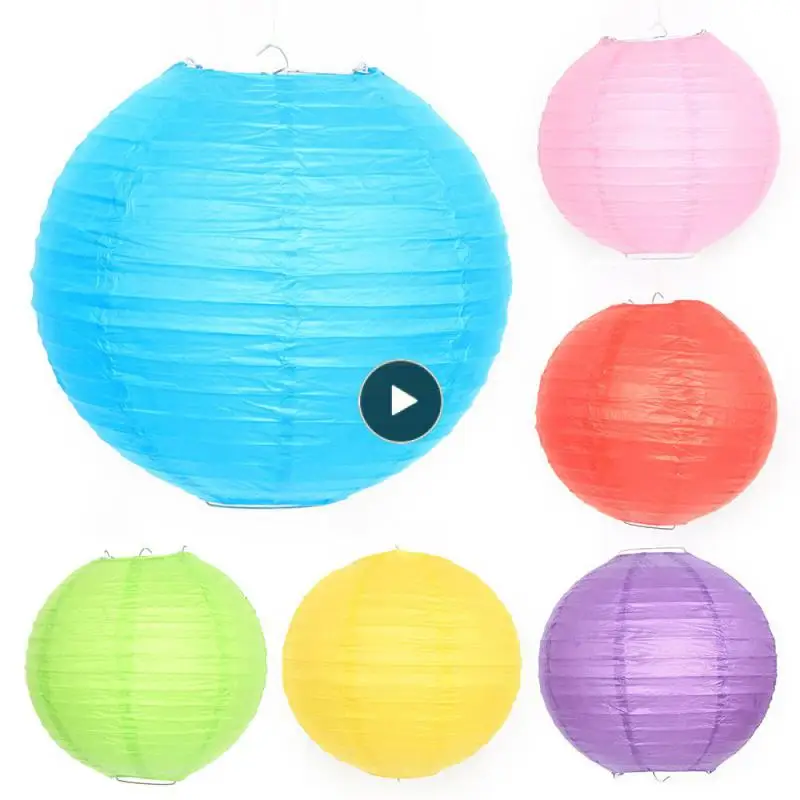 

4 Inch Round Chinese Paper Lanterns Birthday Wedding Decor Gift Craft DIY Lampion Hanging Ball Party Supplies 9 Colors