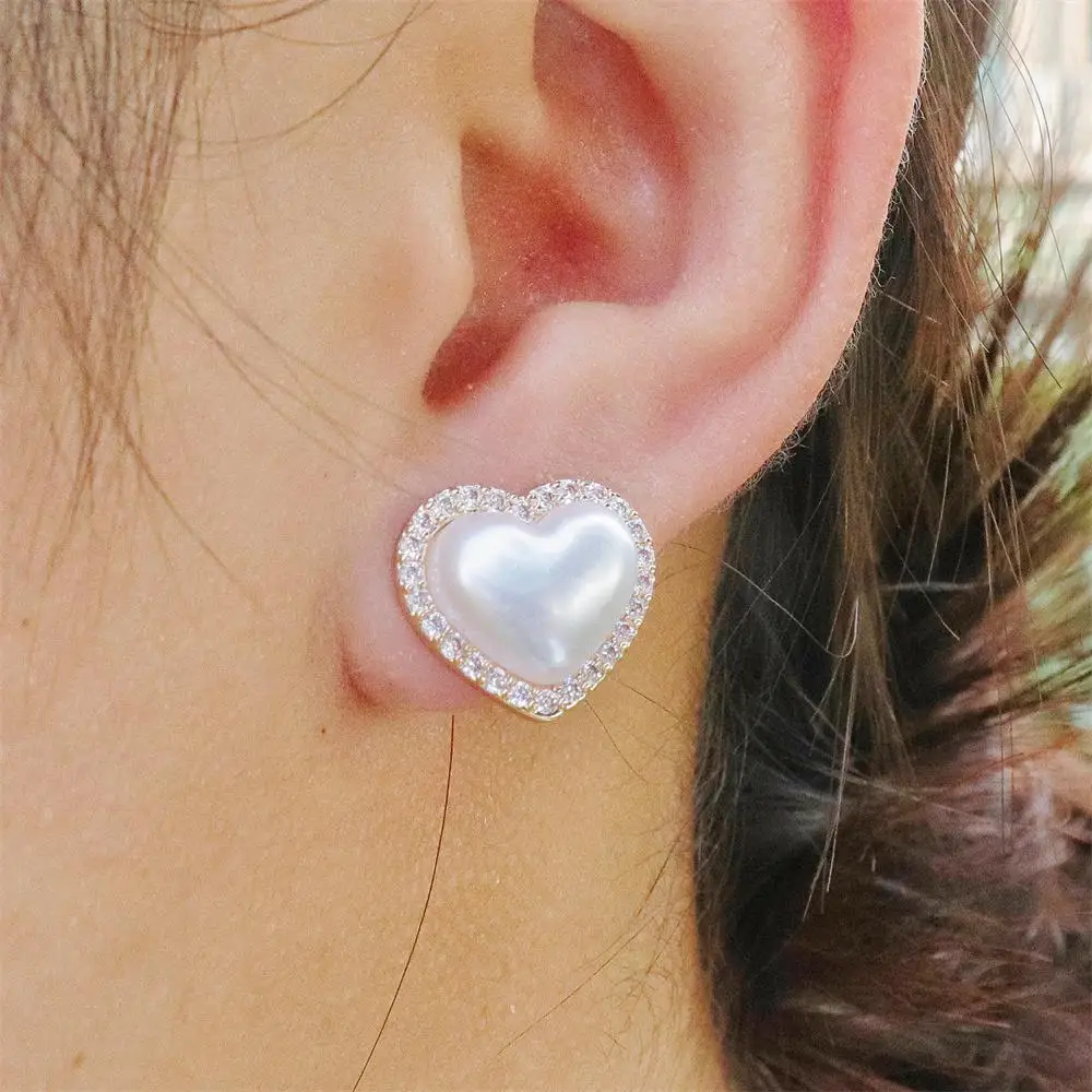 Великолепные серьги с имитацией жемчуга в форме сердца для женщин Роскошные