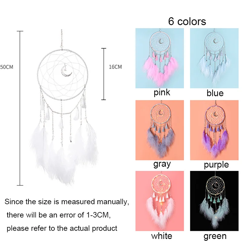 Светодиодная лампа Летающий Ловец снов освещение ручной работы подарок перо