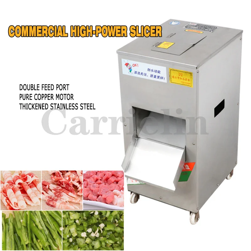 

Slicer Meat Commercial Single Double Cutter Meat Machine Stainless Steel High-Power Cabinet Microtome Electric Shred Vegetable