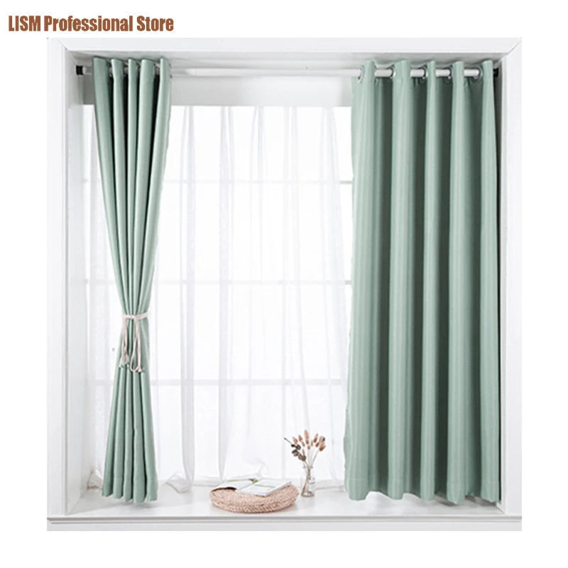 

Curtains for Living dining Room Bedroom Curtain telescopic rod home simple blackout cloth bedroom bay window balcony small