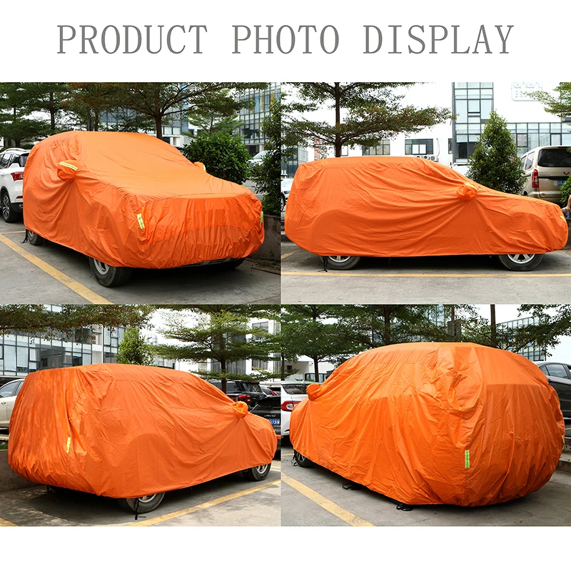 Universal Orange Car Cover Outdoor Sun Dust UV Protection Full  Car Cover Waterproof Auto Protector Umbrella for BMW Audi Tesla