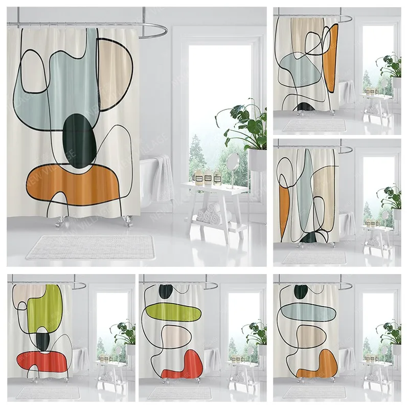 

Водонепроницаемая тканевая занавеска для душа, занавеска для ванной комнаты, аксессуары для ванной комнаты, 180x200 см, 240*200, современный сканд...