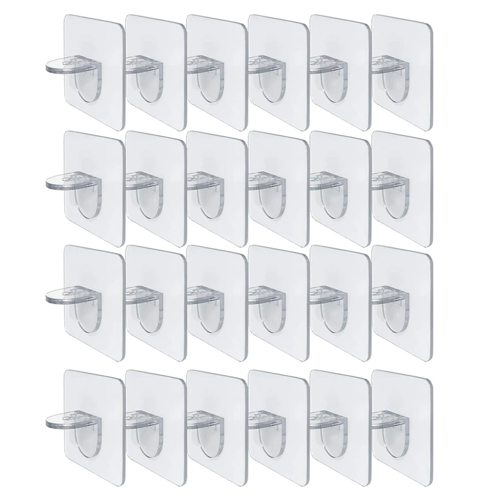 

24PCS Punch Free Shelf Support Peg-Self Adhesive Shelves Clips for Kitchen Cabinet Closet Brackets Clapboard Layer