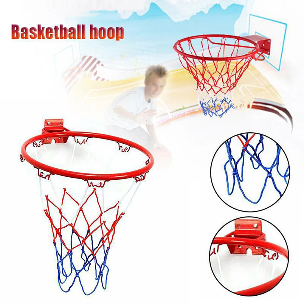 

Boys Girls Basketball Hoop Portable PP Rim Indoor Outdoor Kindergarten Wall-mounted Net Accessories with 8 Mounting Screws 45cm