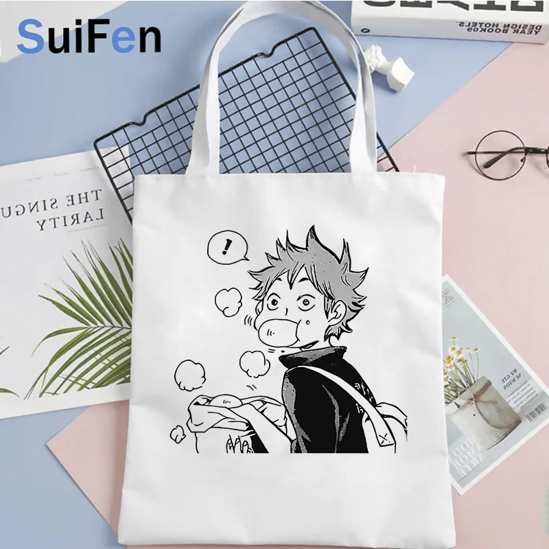 

haikyuu shopping bag shopping bolsas de tela eco grocery shopper recycle bag bag shoping foldable sacolas