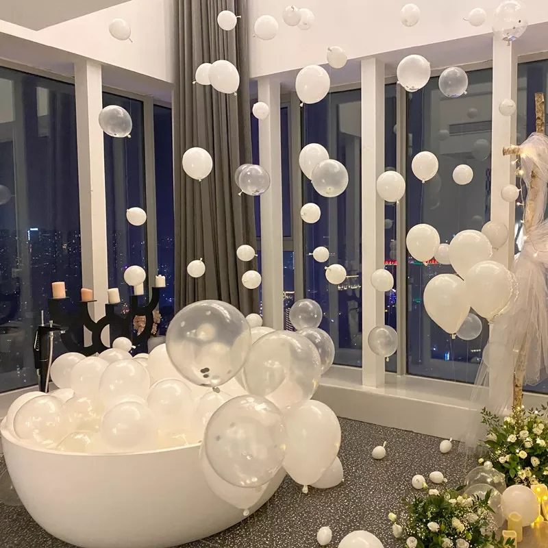 

Inch Thick Clear Latex Balloons Transparent Ballon Romantic Wedding Party Birthday Decoration Inflatable Air Balls