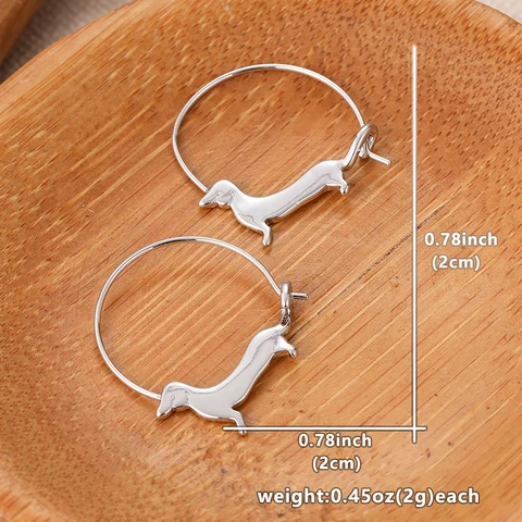Классические модные серебряные металлические геометрические серьги с резьбой, милые серьги-кольца для собак для женщин, ювелирные изделия